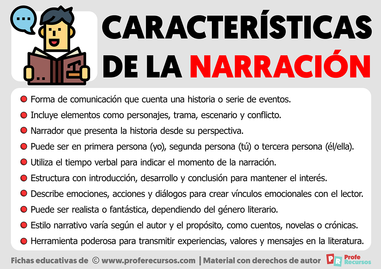 Caracteristicas de la narracion