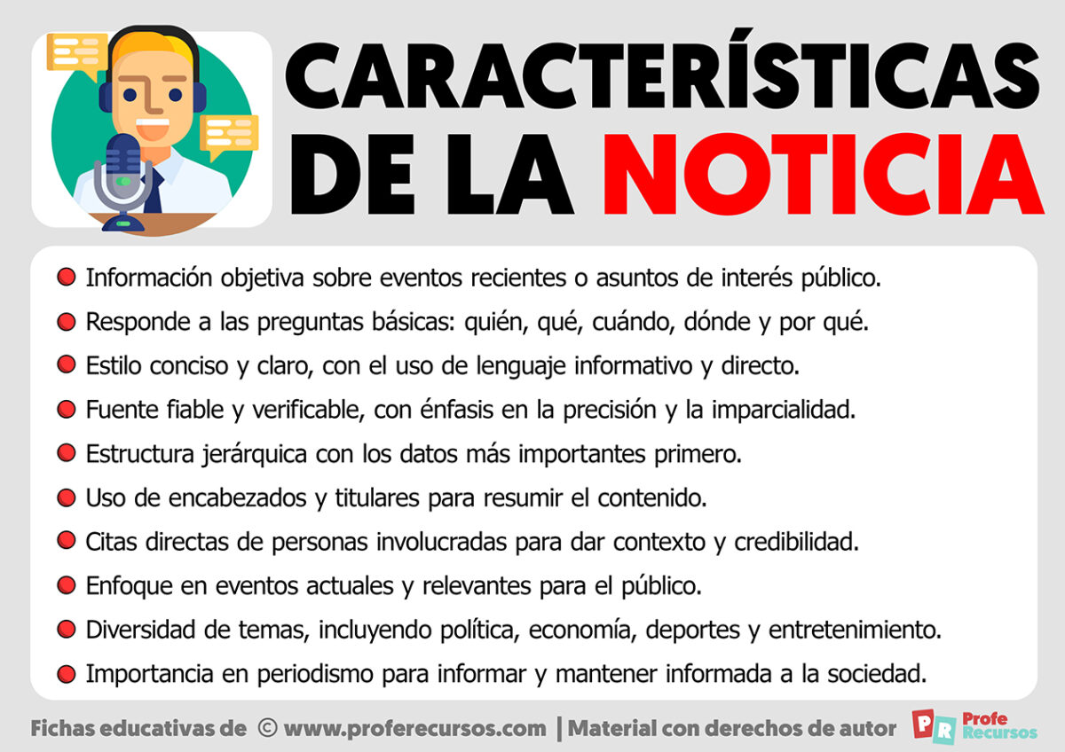 Características de las Noticias