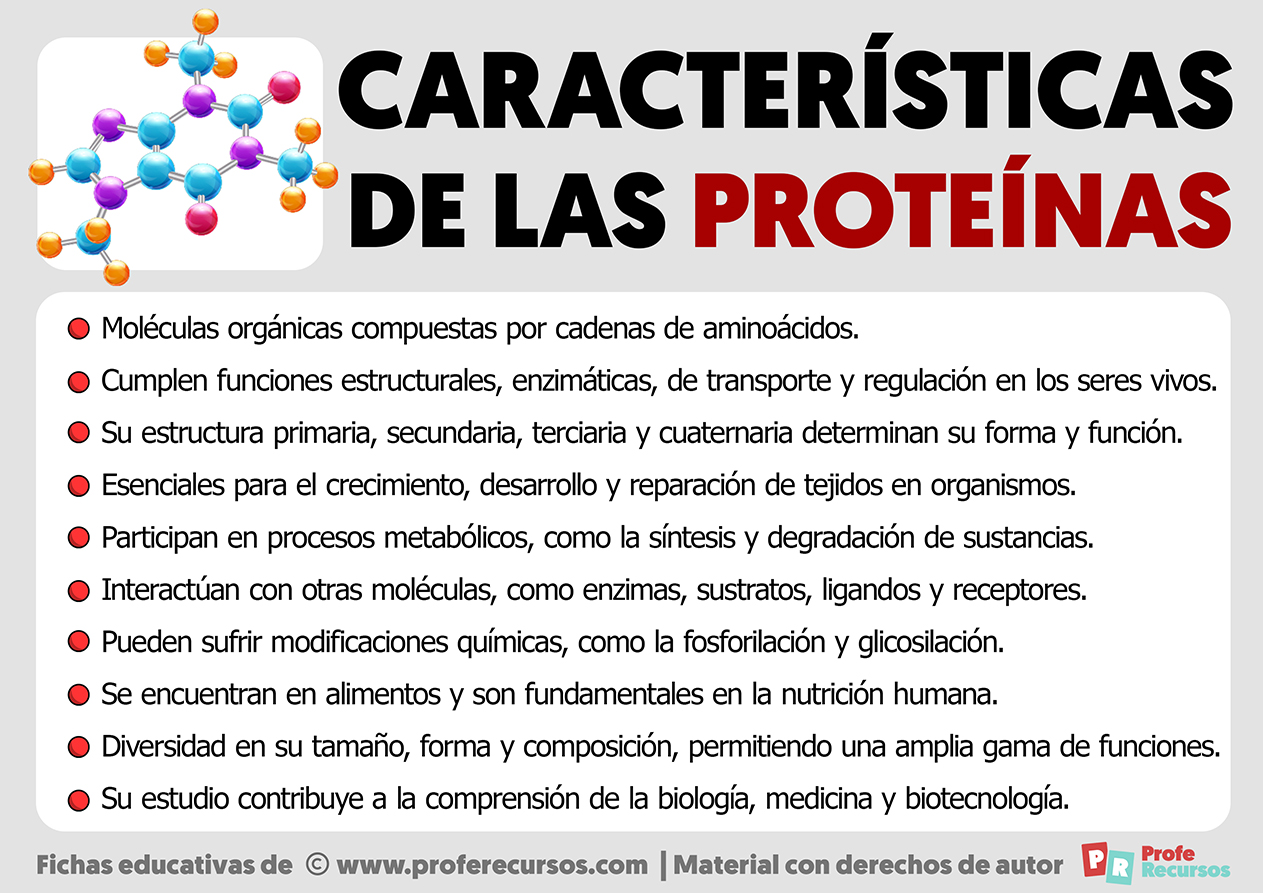 Caracteristicas de las proteinas