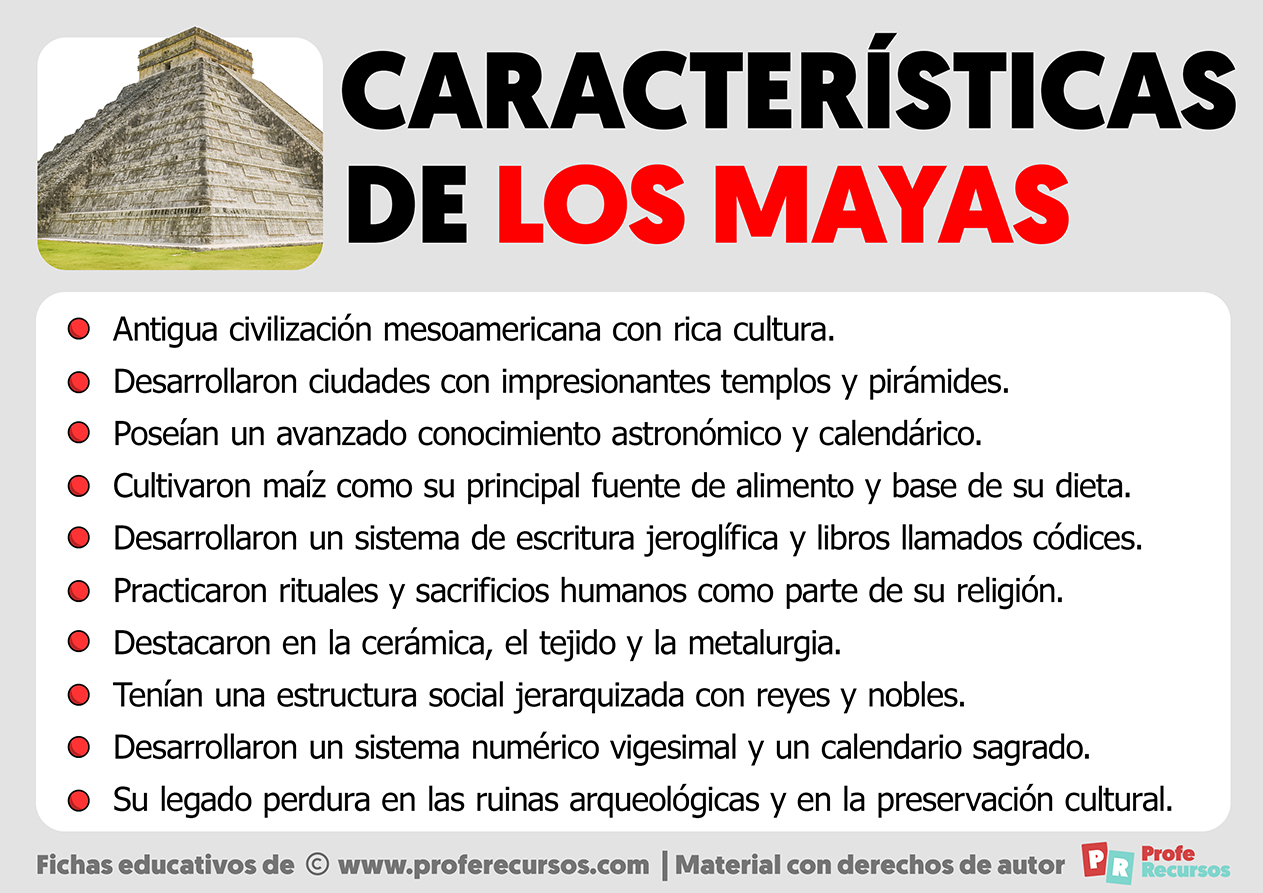 Caracteristicas de los mayas