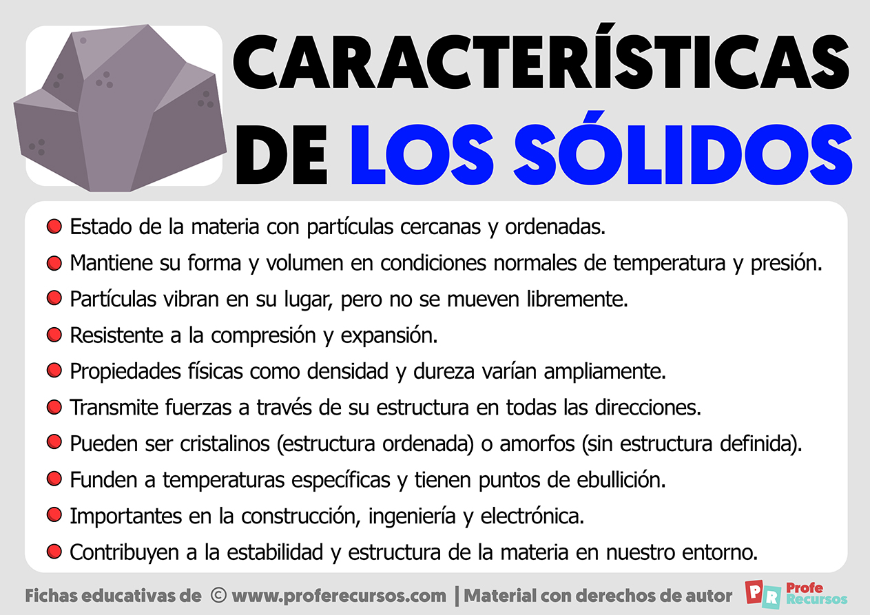 Caracteristicas de los solidos