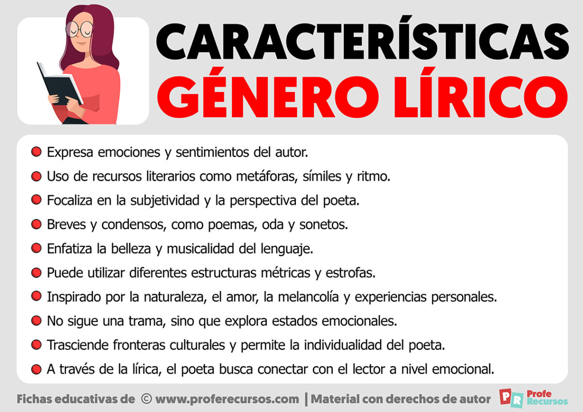 Que Es El Texto Lirico Y Sus Caracteristicas www.proferecursos.com