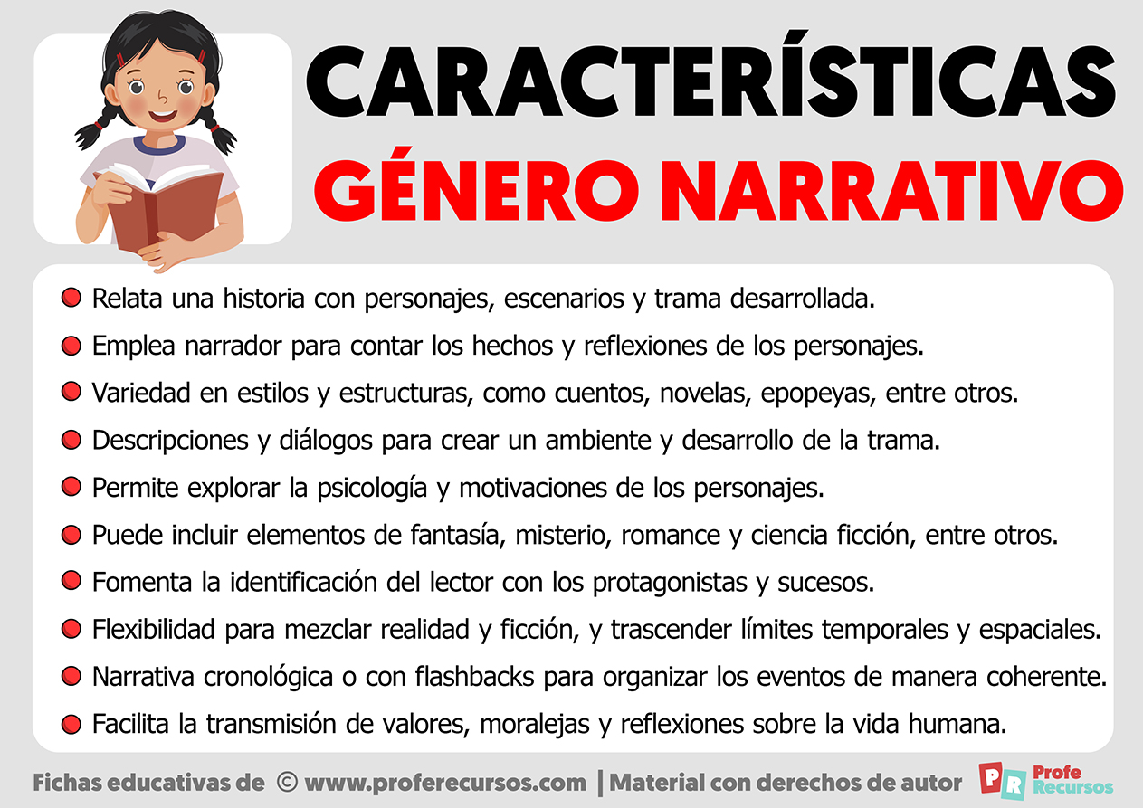 Caracteristicas del genero narrativo
