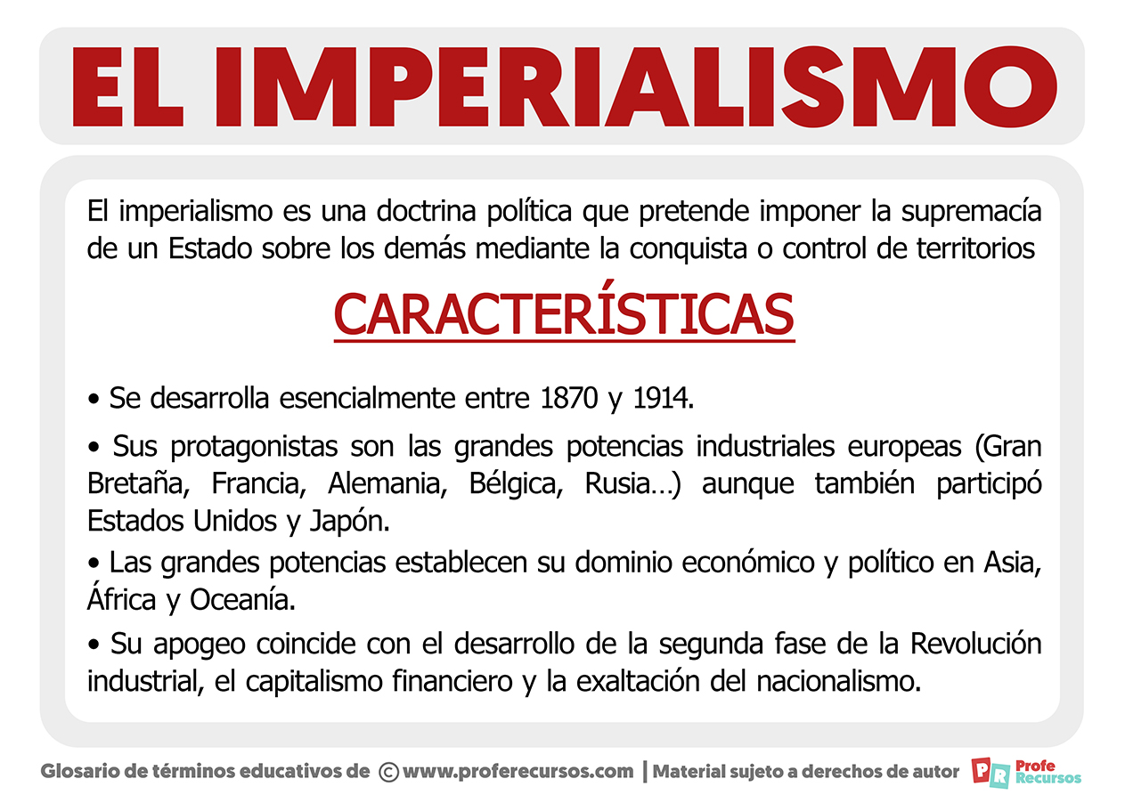 Caracteristicas del imperialismo