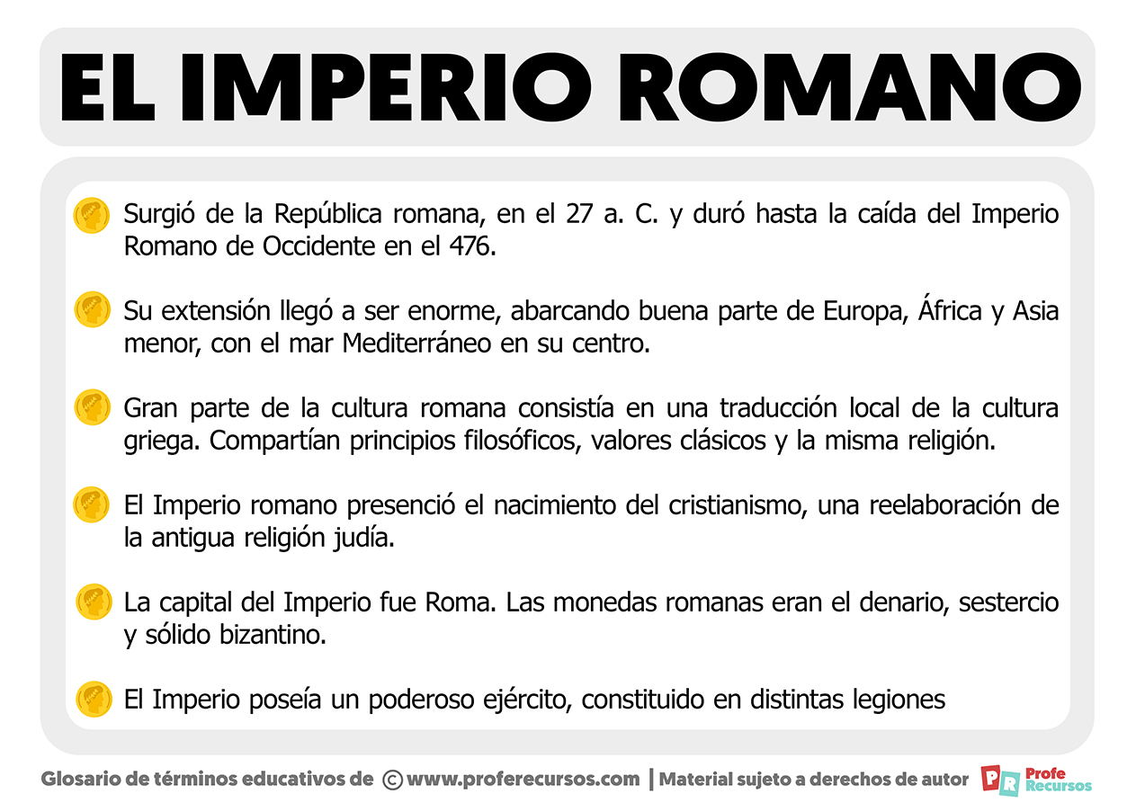 Características del imperio romano