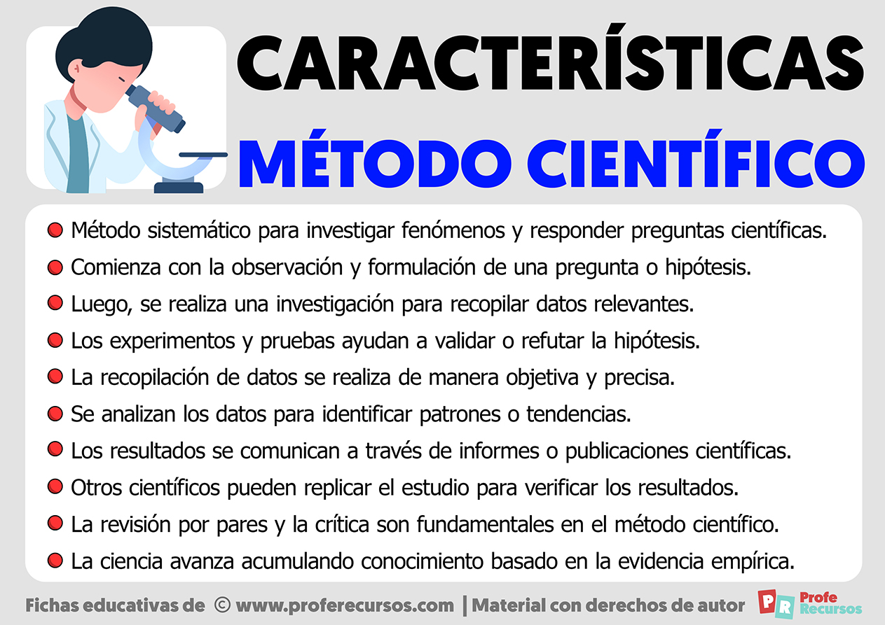 Caracteristicas del metodo cientifico