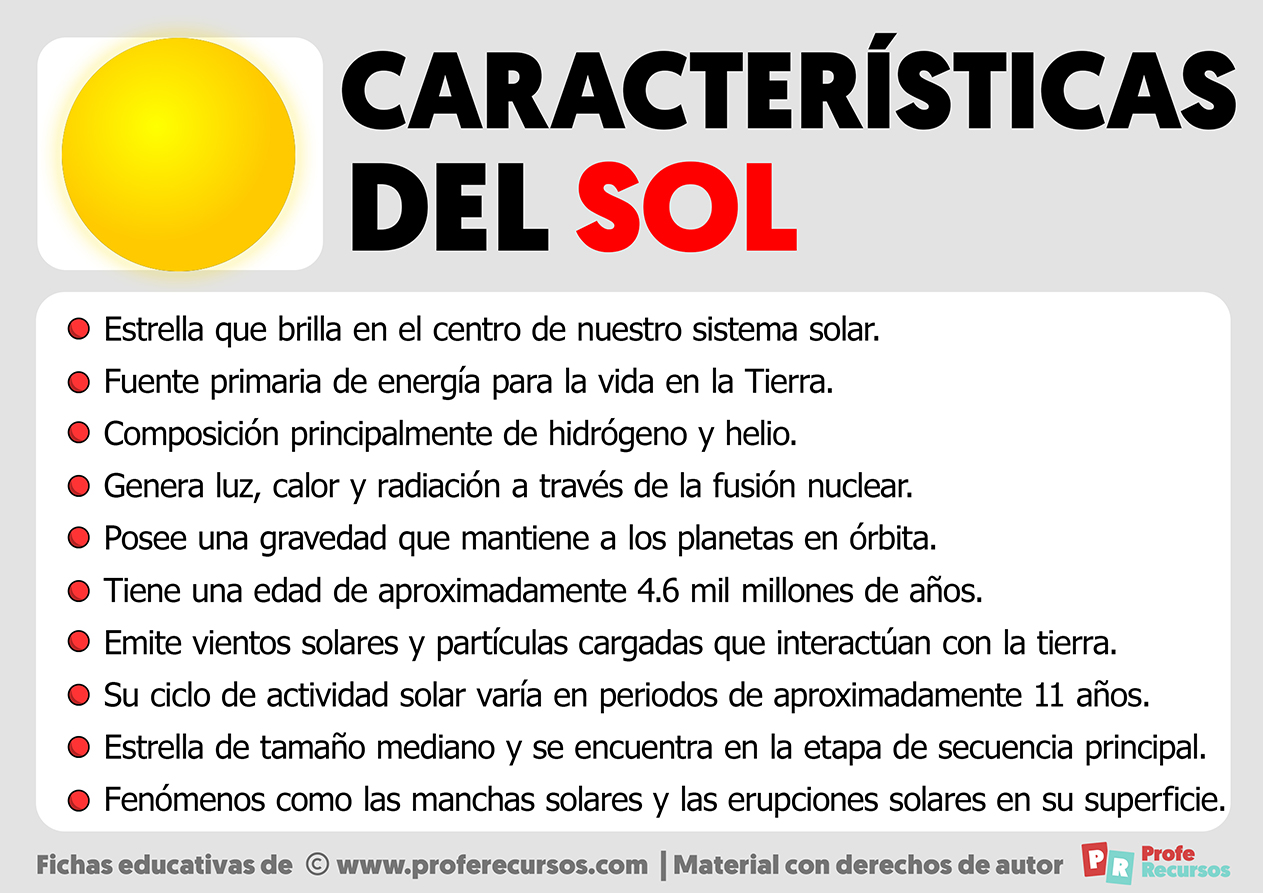 Caracter sticas Del Sol Caracter sticas Del Sol