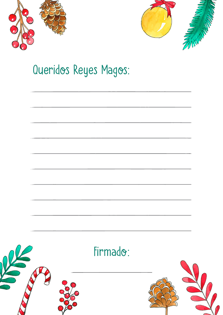 Carta a reyes magos para imprimir