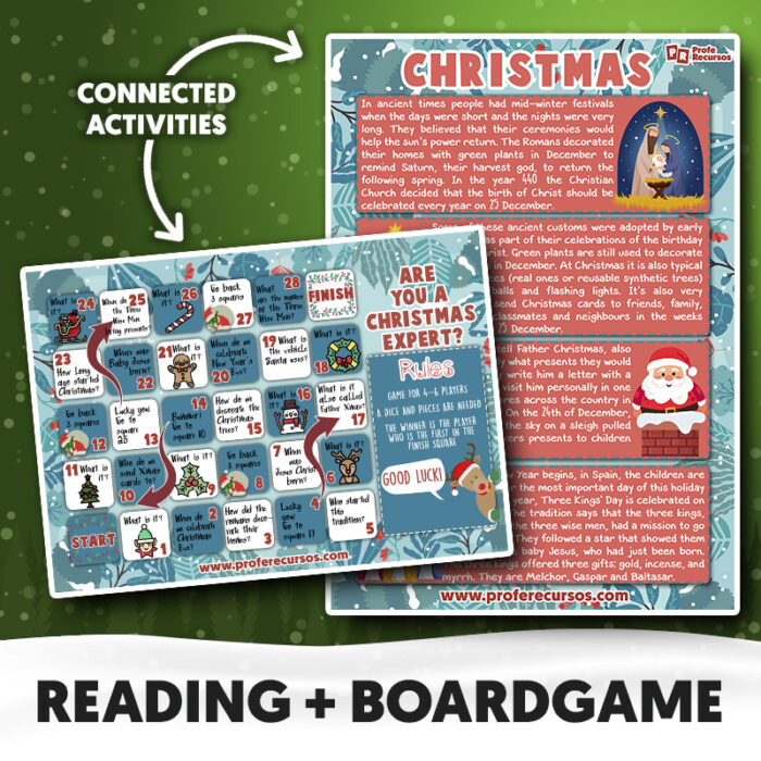 Christmas reading worksheet for kids