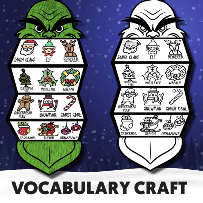 Christmas vocabulary craft for kids