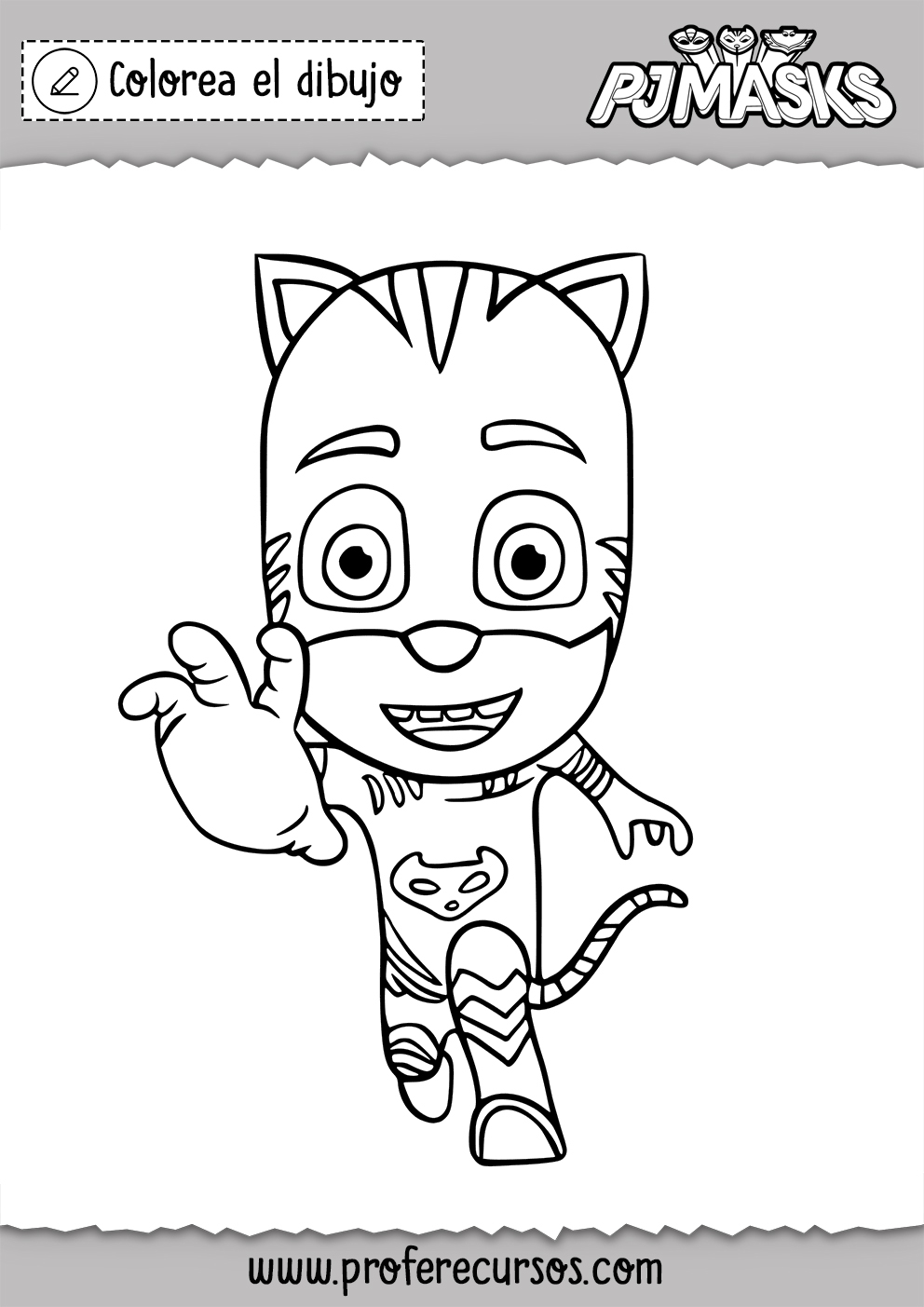 Colorear Gato Pj Masks