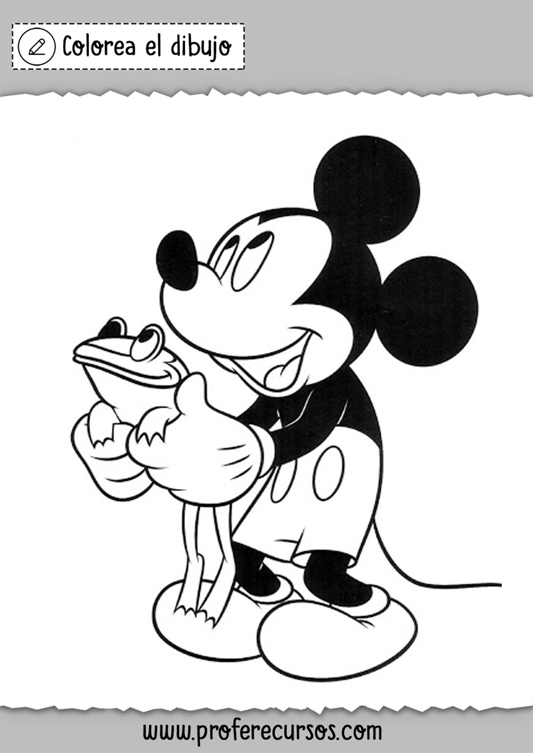 Colorear dibujo de Mickey