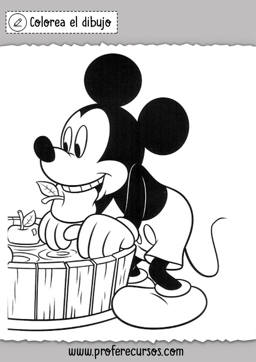 Colorear imagen de Mickey Mouse