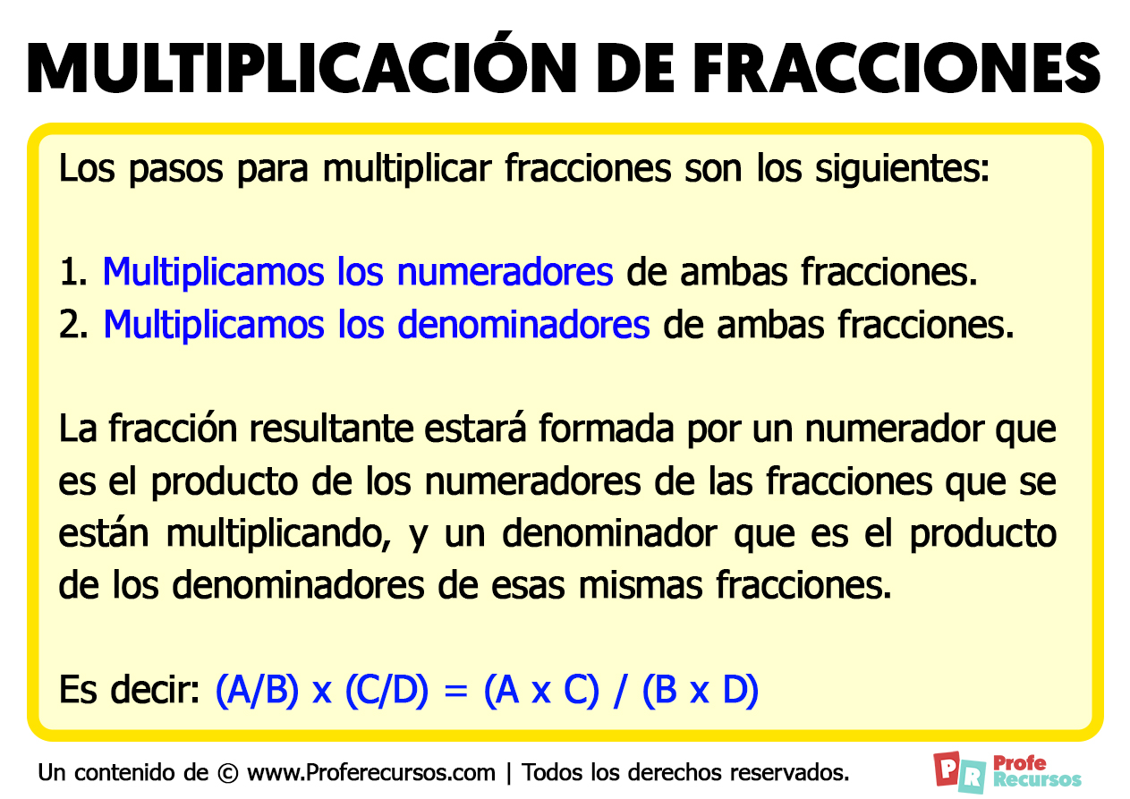 Como multiplicar fracciones