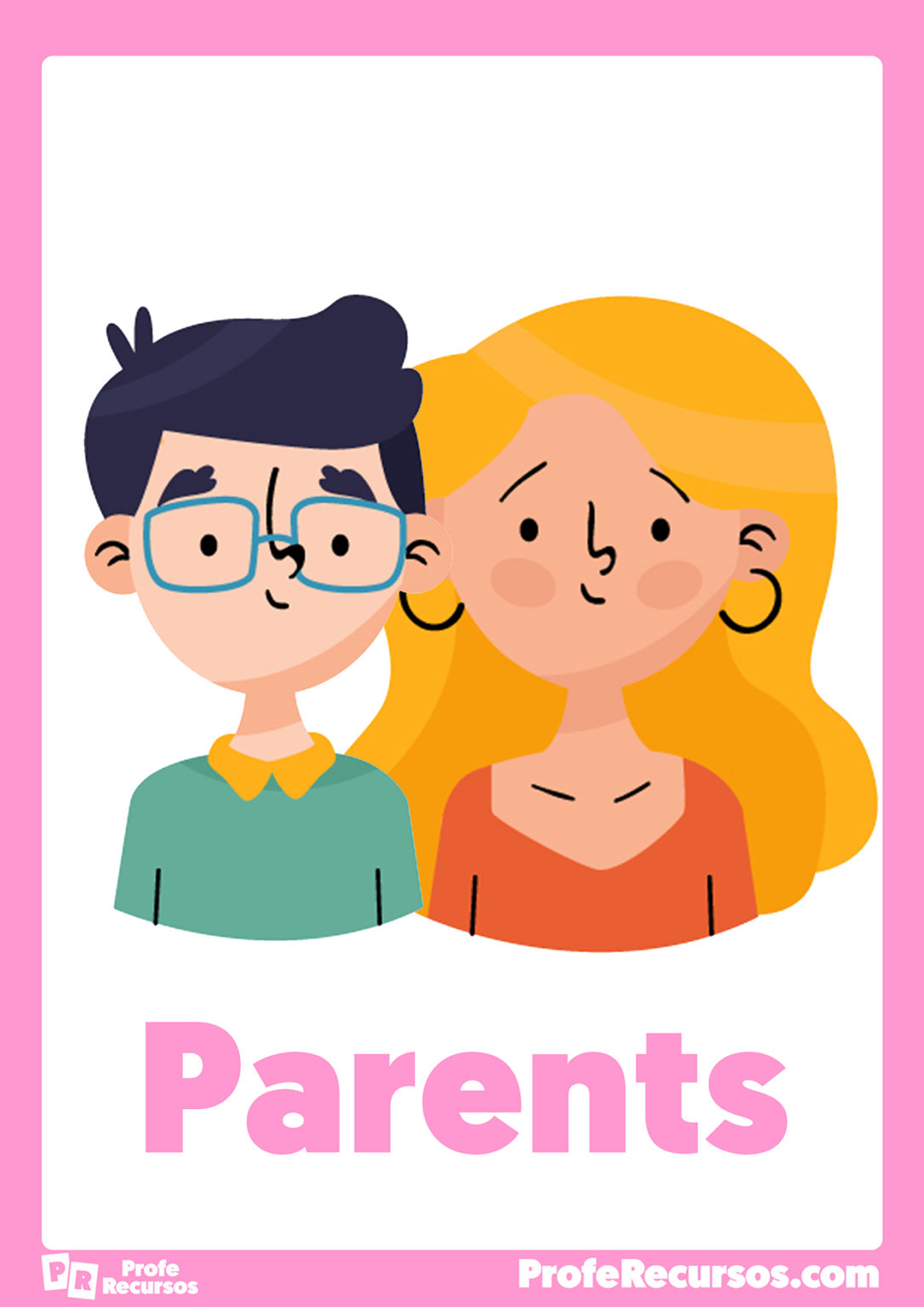 Vocabulario de la Familia en Inglés Flashcards educativas en inglés