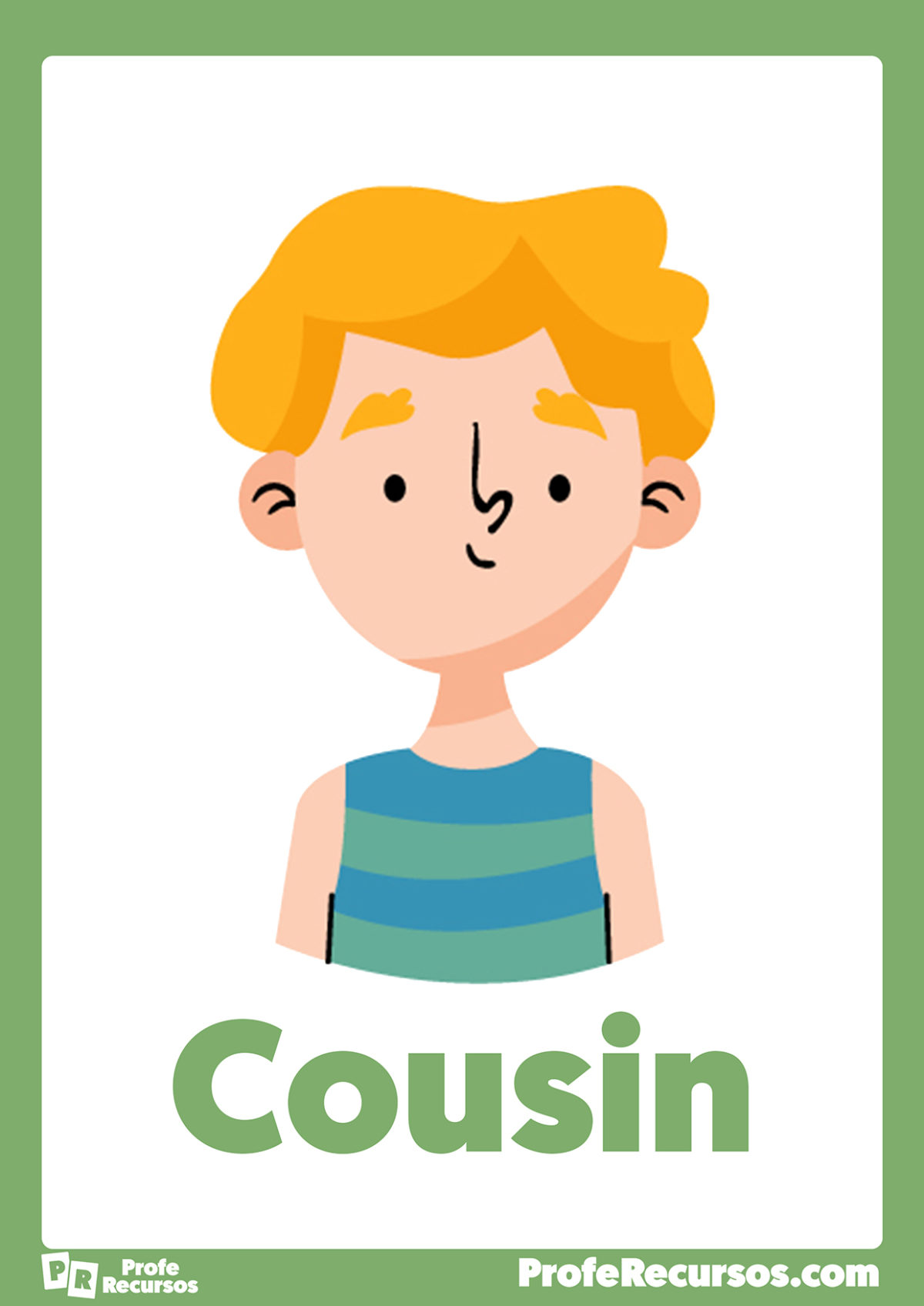 Vocabulario de la Familia en Inglés Flashcards educativas en inglés
