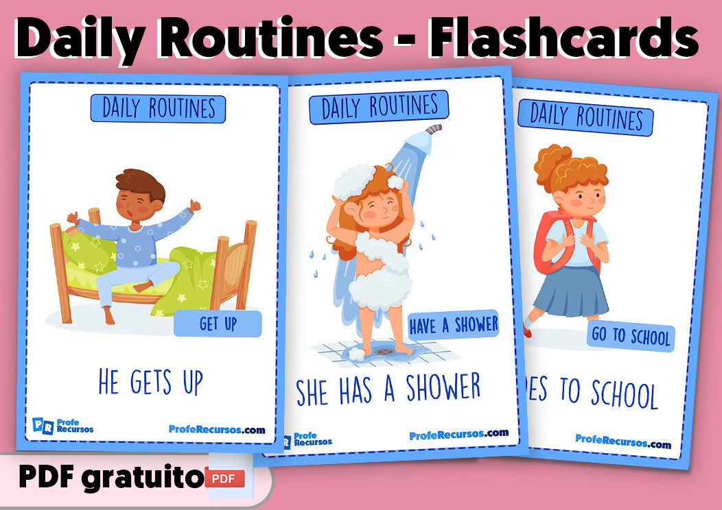 Daily routines flashcards