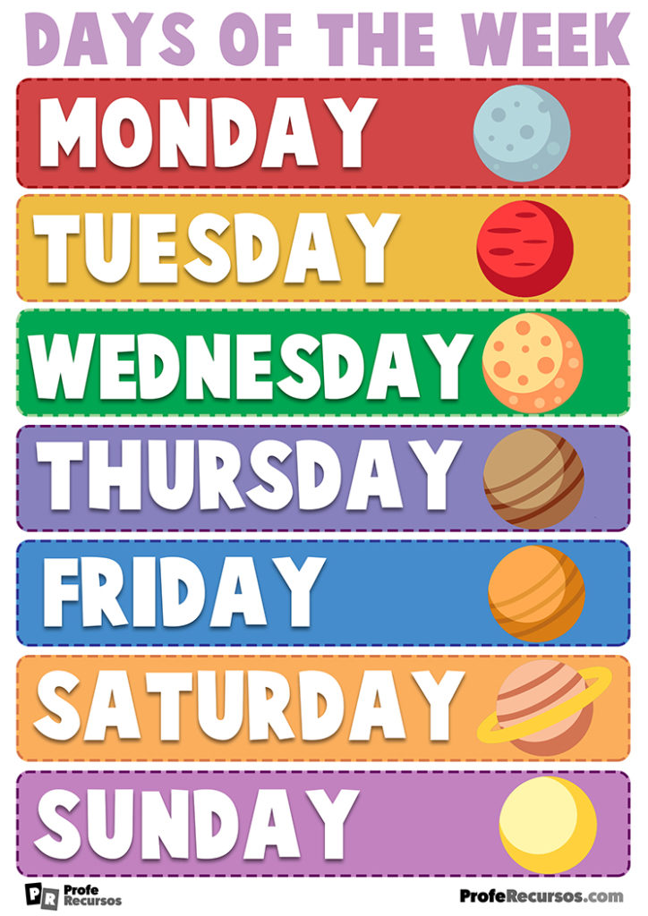 Días de la semana en Inglés para Niños (Days of the week