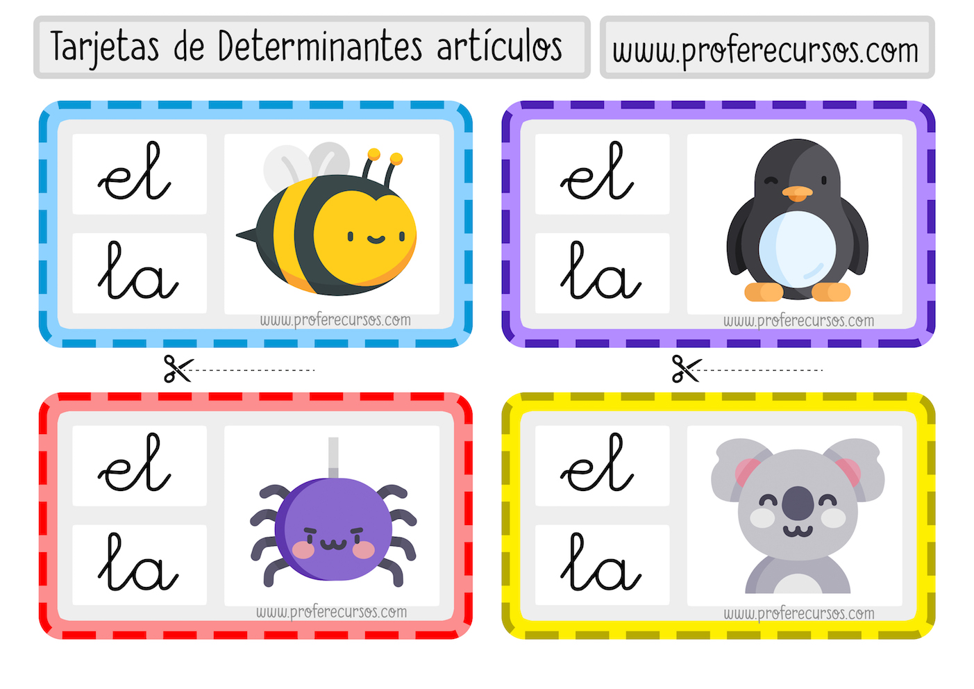 Determinantes Articulos para Primaria