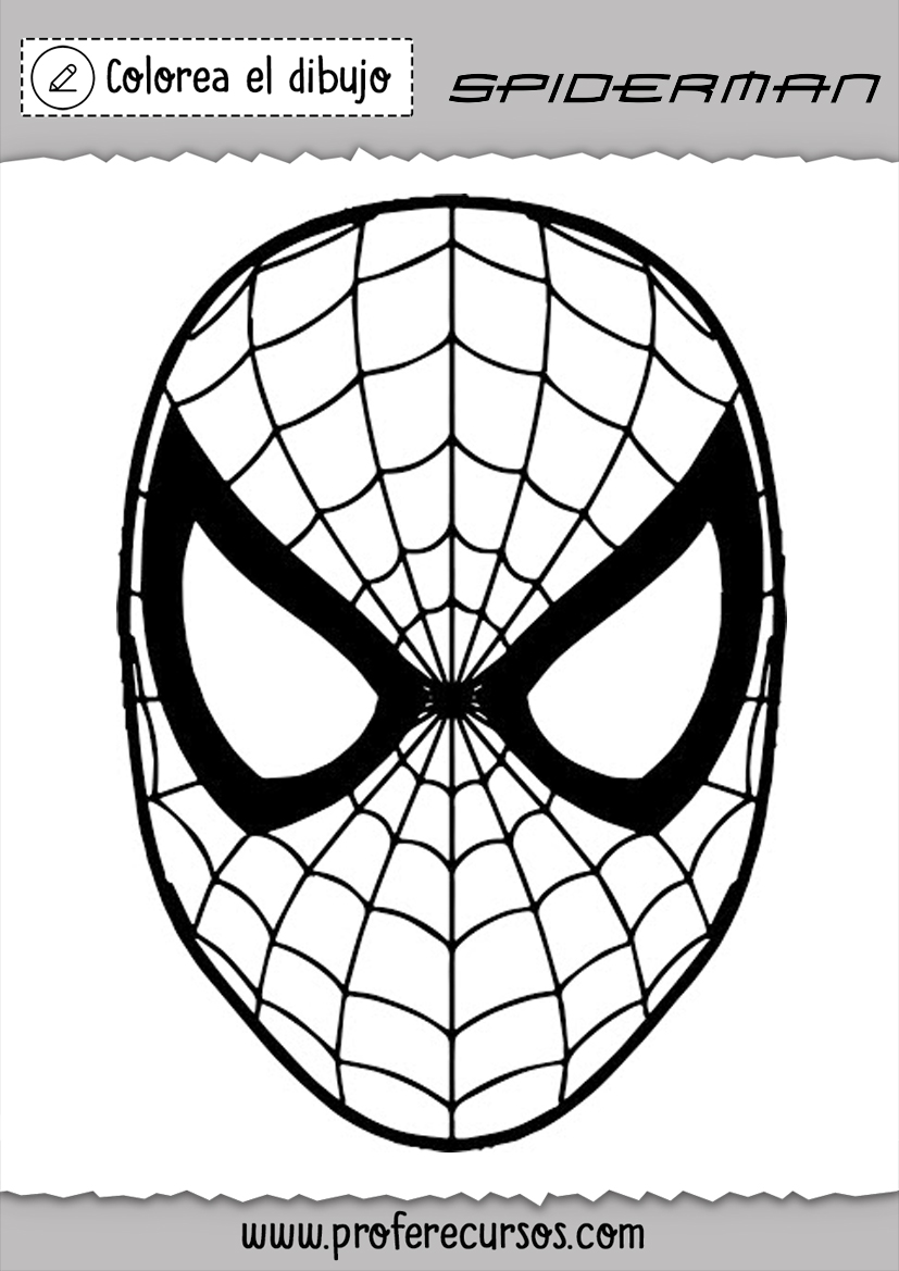 Dibujo Cabeza de Spiderman