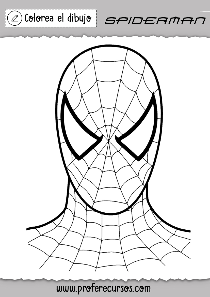 Dibujo Cara Spiderman
