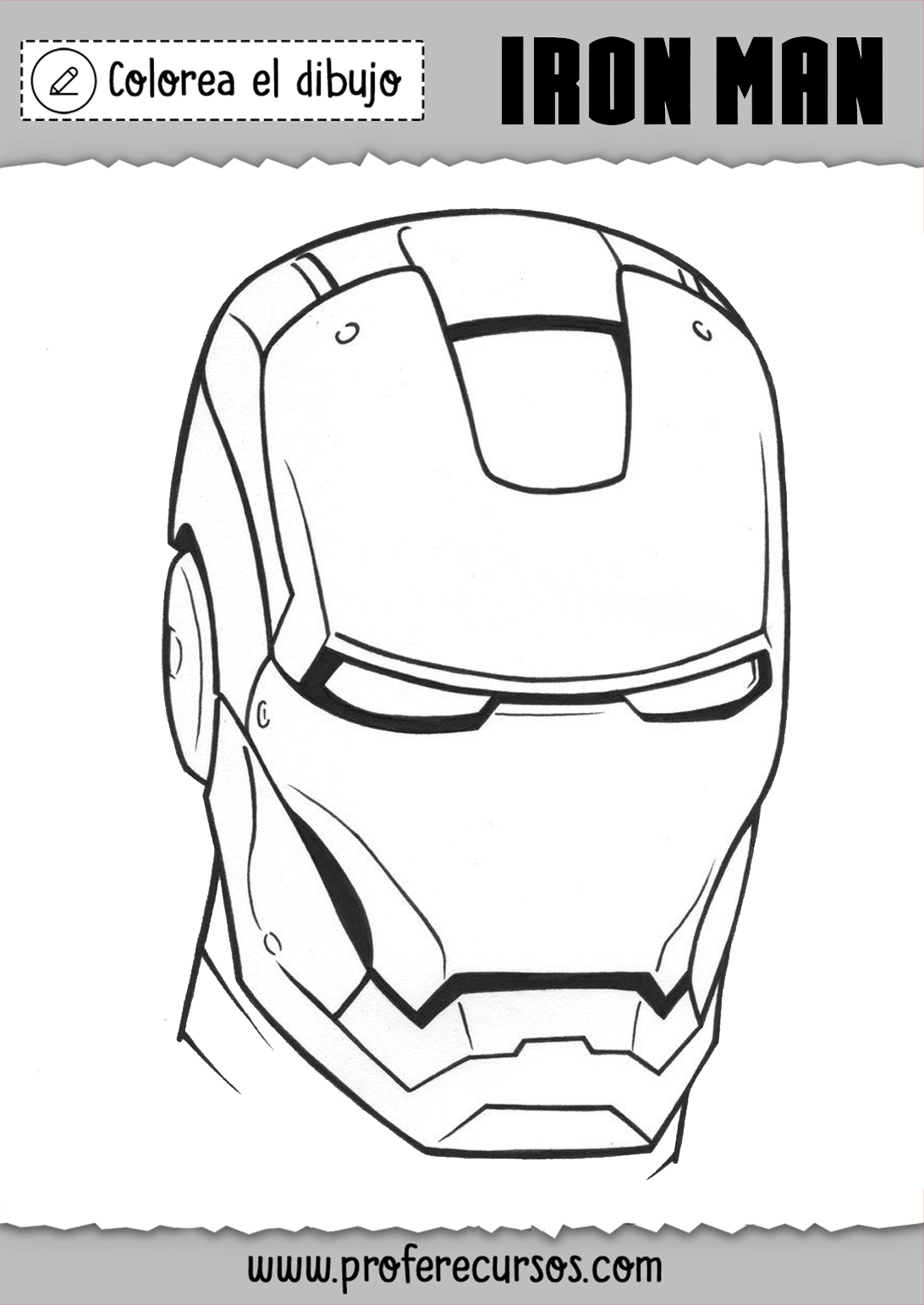 Dibujo Casco de Iron Man para Colorear