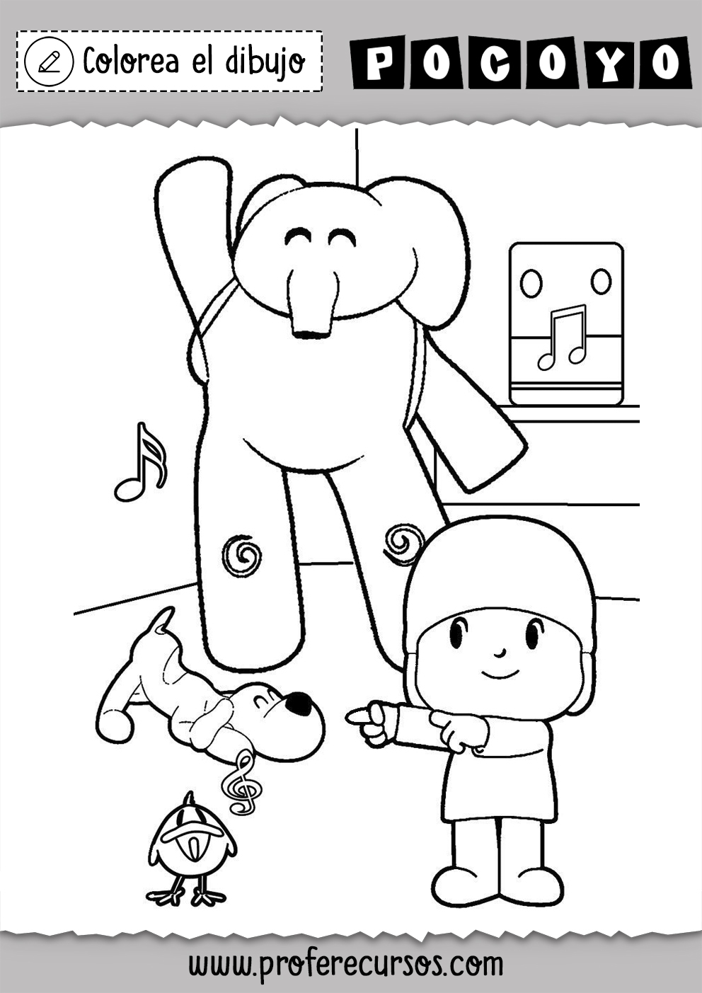 Dibujo Los amigos de Pocoyo