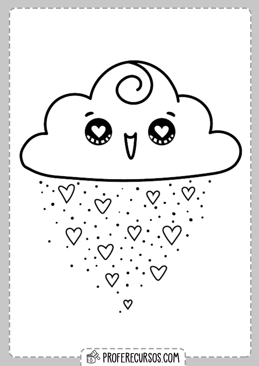 Dibujo Nube Kawaii Para Colorear Profe Recursos