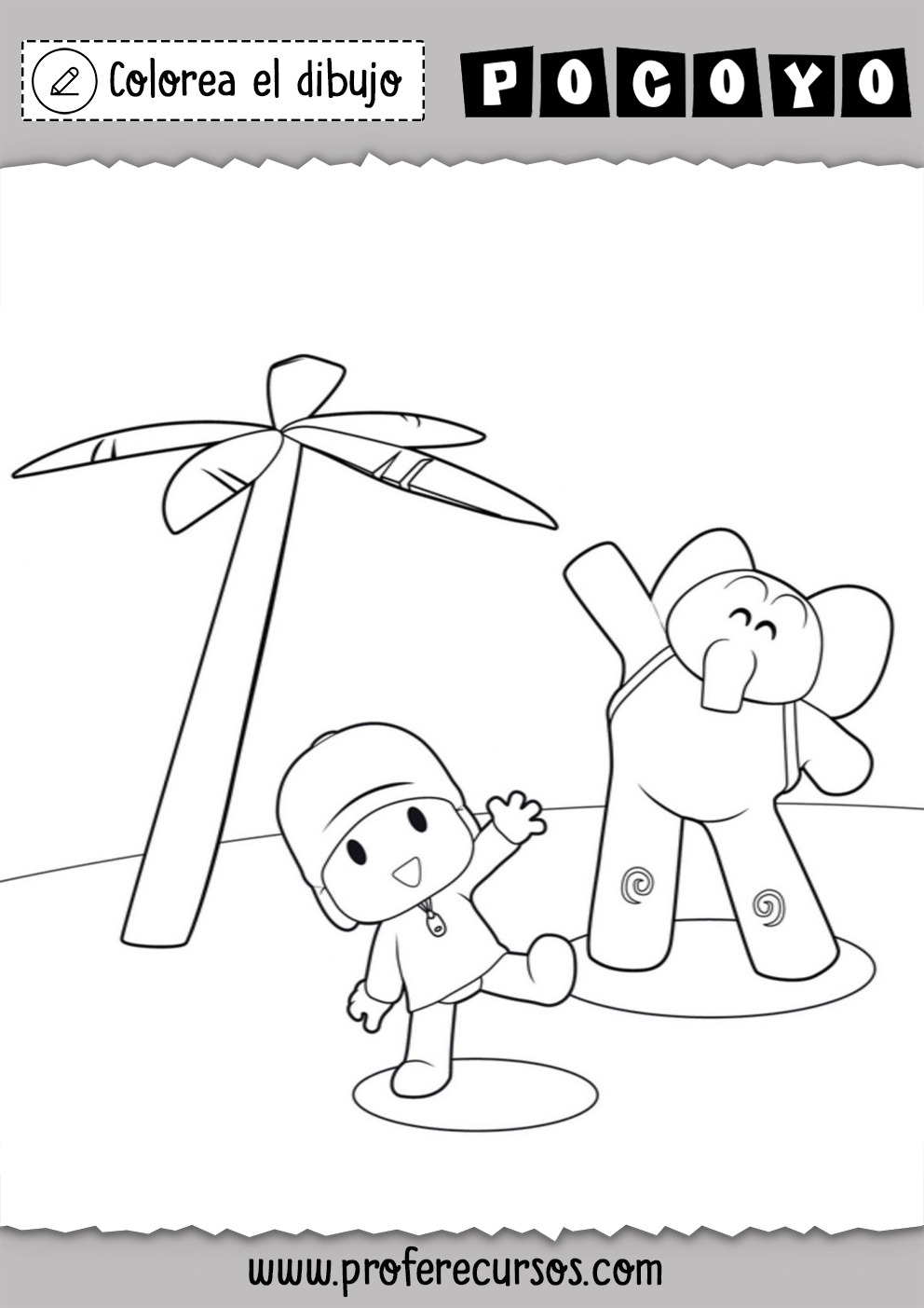 Dibujo Pocoyo Jugando para Colorear