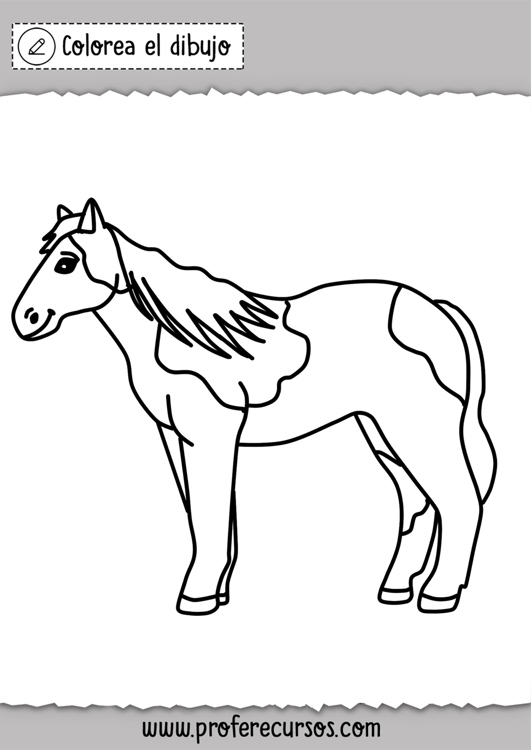 Dibujo caballo para colorear