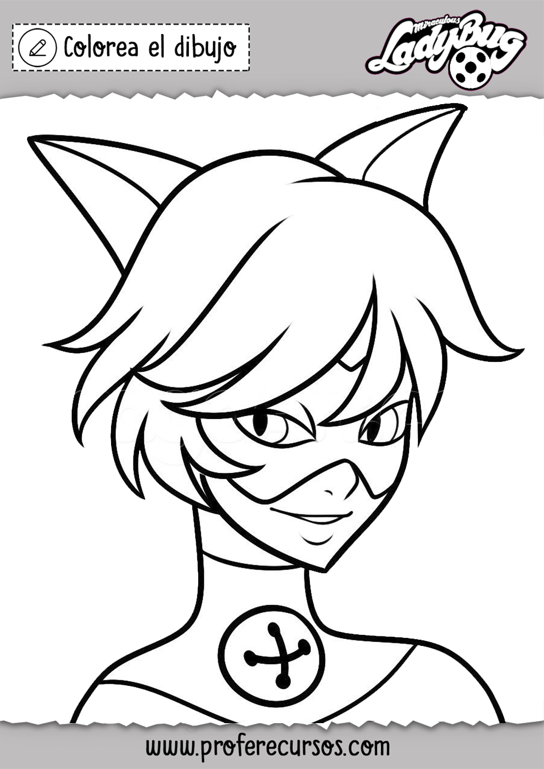 Dibujo cat noir para colorear