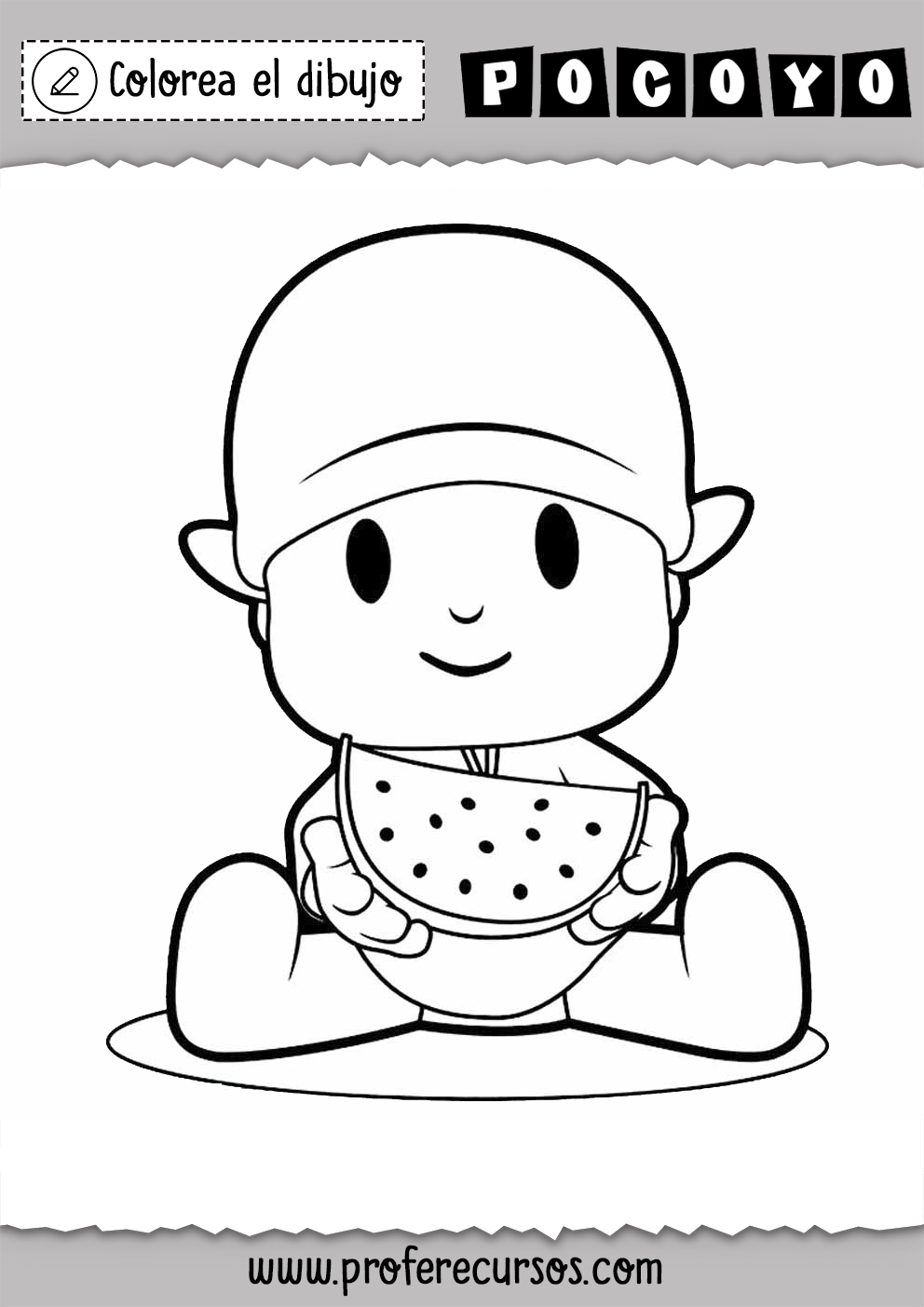 Dibujo de Pocoyo Comiendo