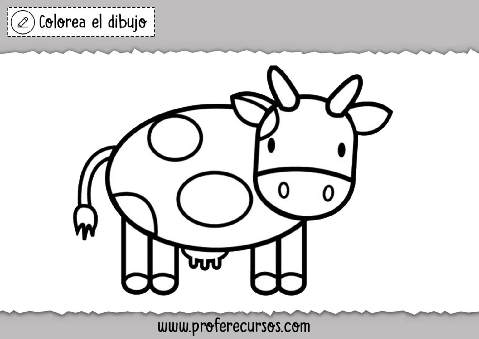 Dibujo de vaca facil - Profe Recursos