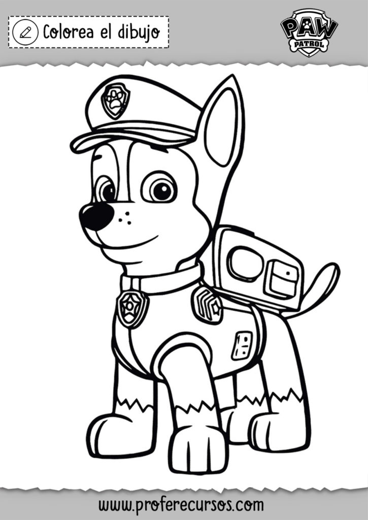 Dibujo la patrulla canina chase para colorear