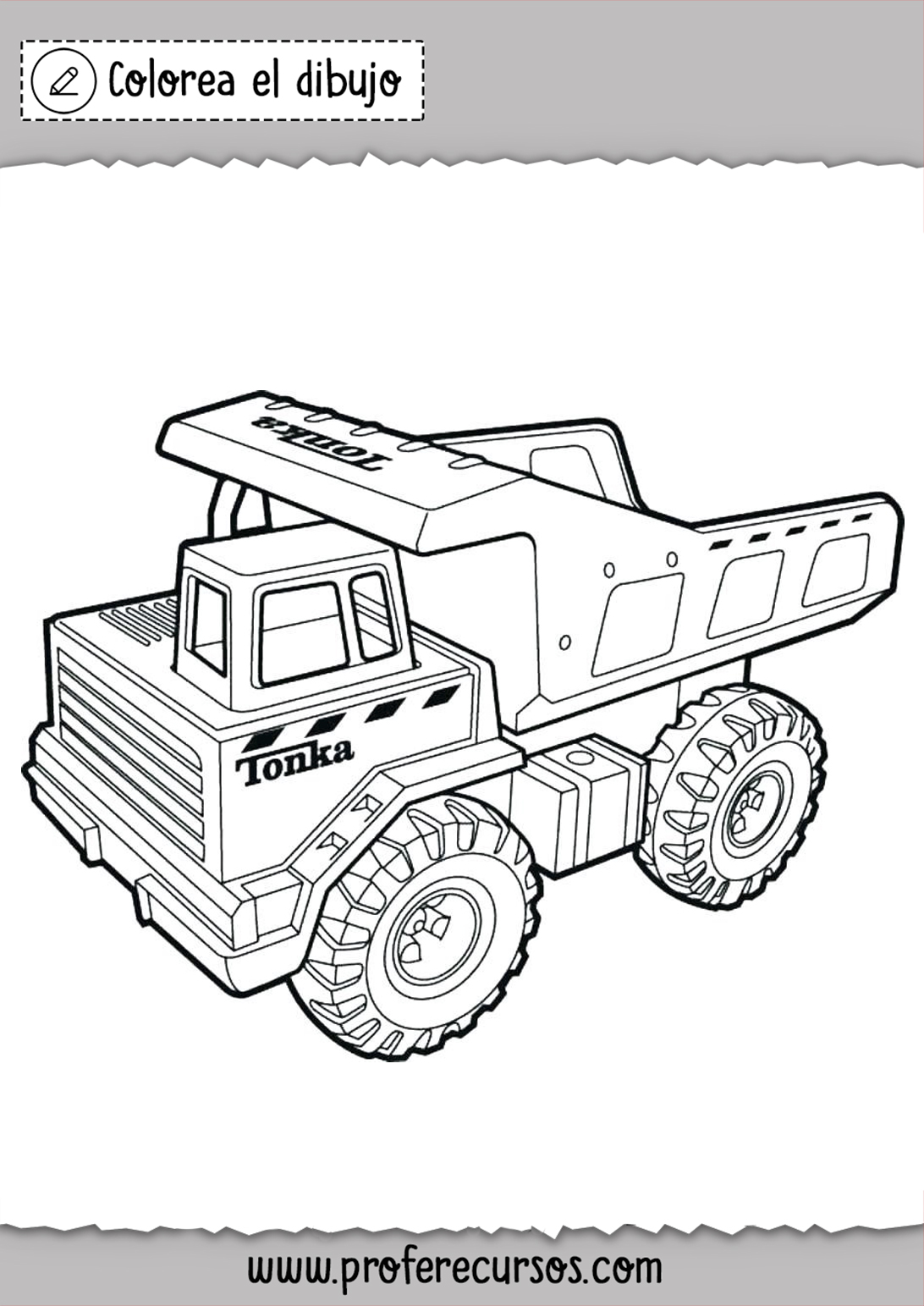 Dibujos Camiones y Tractores para Colorear