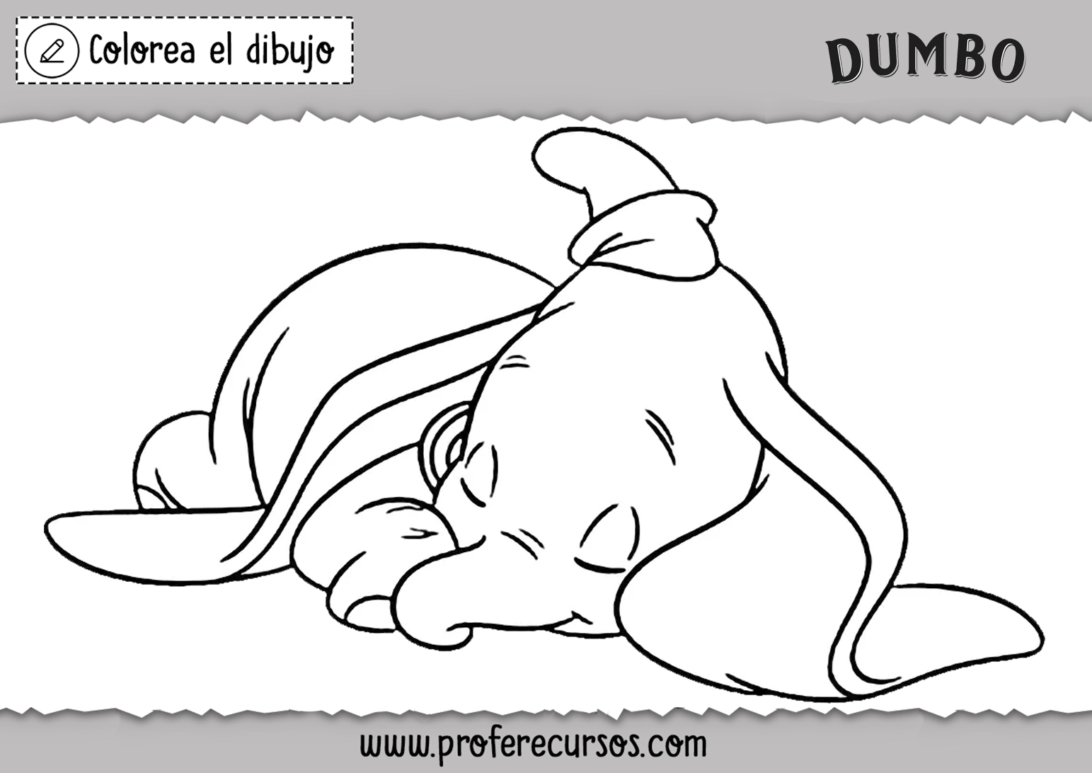 Dibujos Colorear Dumbo Faciles