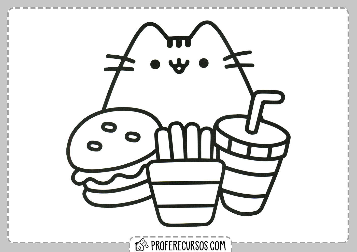 Dibujos Kawaii Gatos Para Colorear.