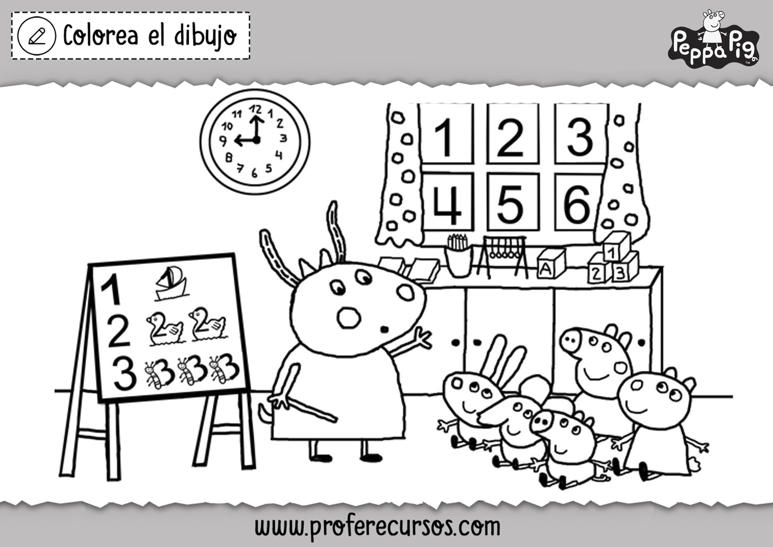 Dibujos Personajes Peppa Pig para Colorear