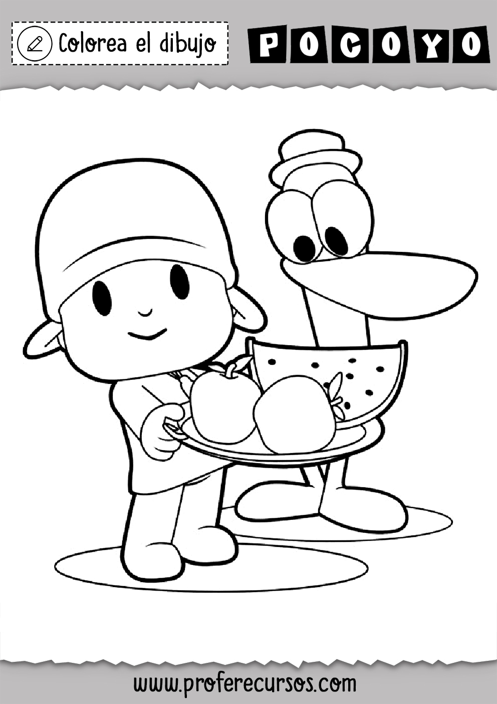 Dibujos Pocoyo para colorear