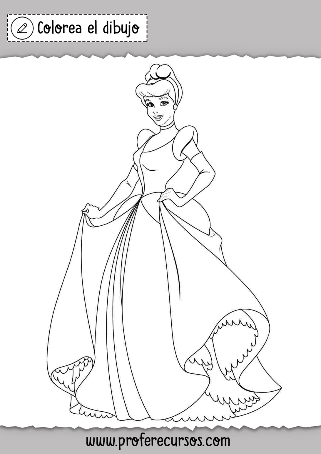 Dibujos Princesas Disney Cenicientea Colorear