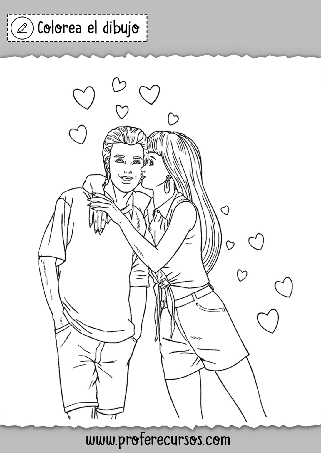 Dibujos de Amor Pareja Colorear