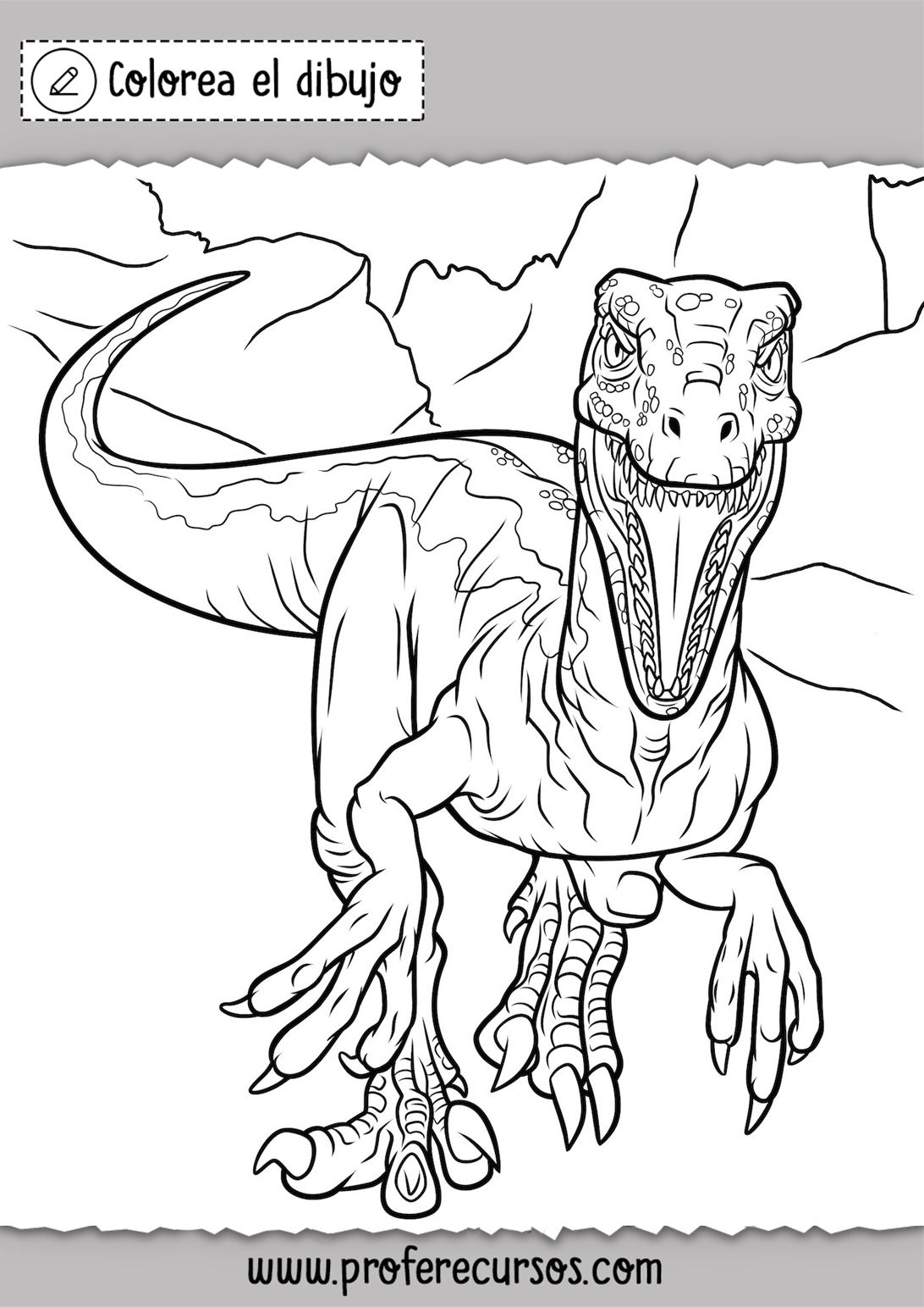 Dibujos de Dinosaurios Velociraptor Colorear