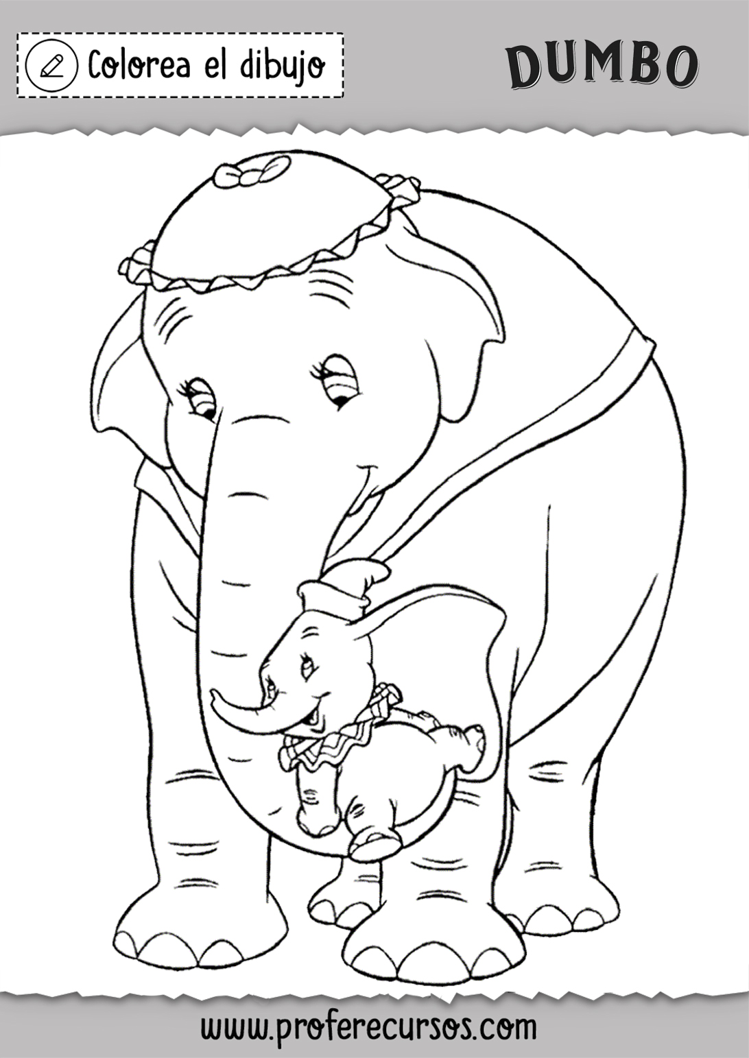 Dibujos de Dumbo Dinsey Colorear