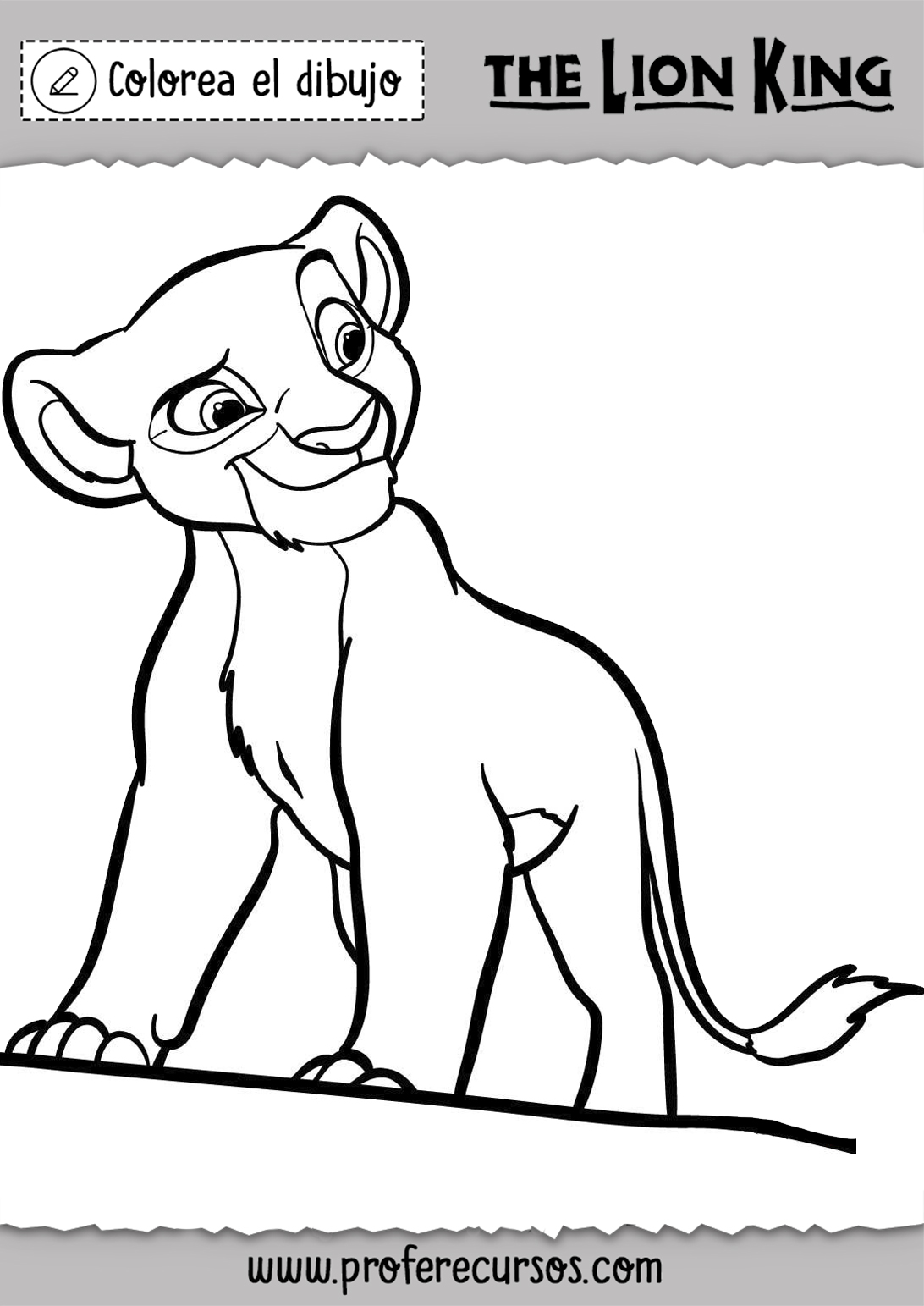 Dibujos de El Rey Leon Simba Colorear