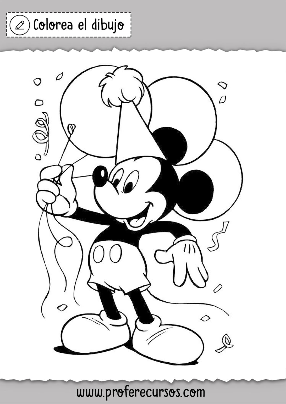 Dibujos de Mickey Mouse para niños