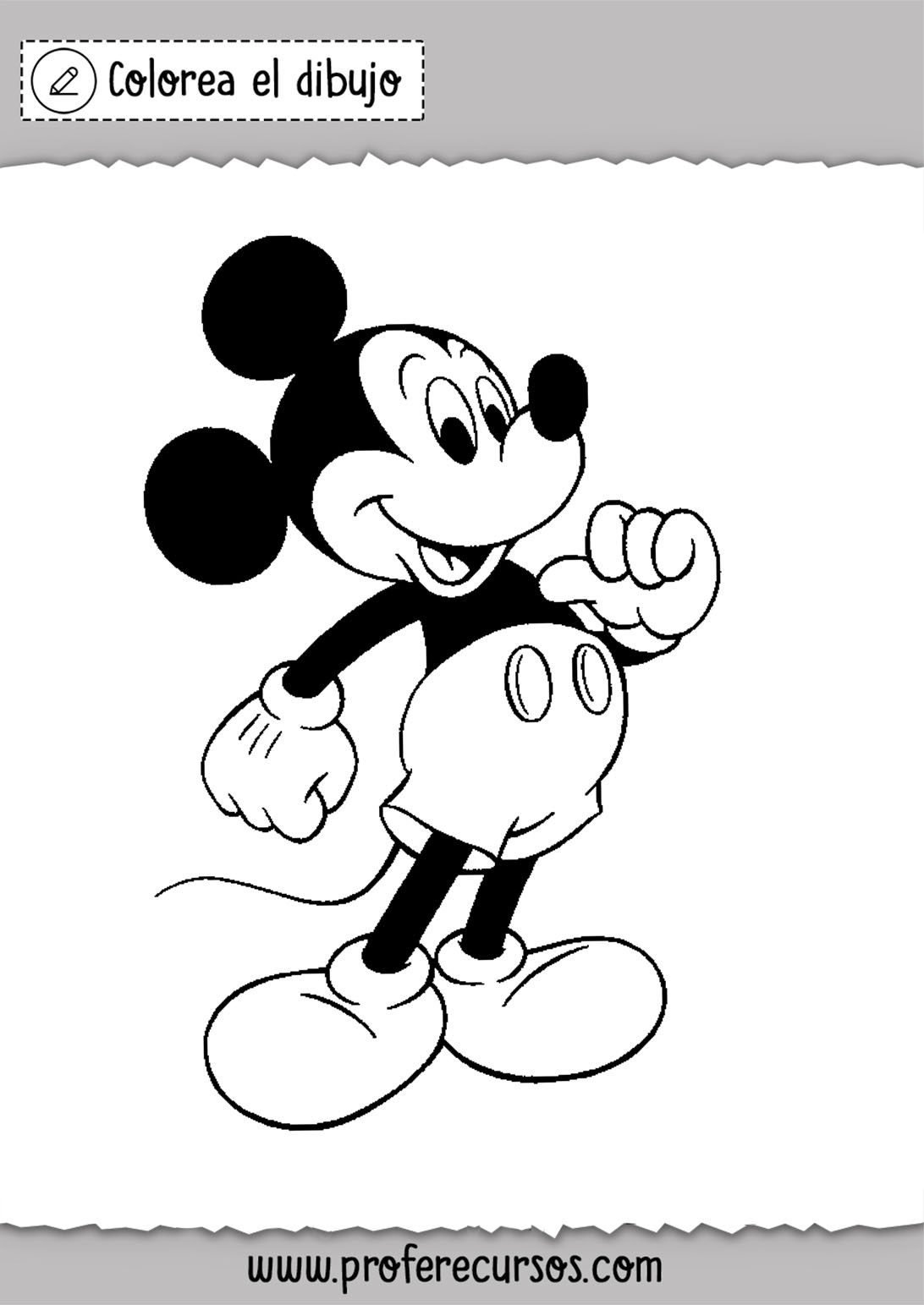 Featured image of post Dibujo Mickey Mouse Par Colorear Coge tus colores y a pintar