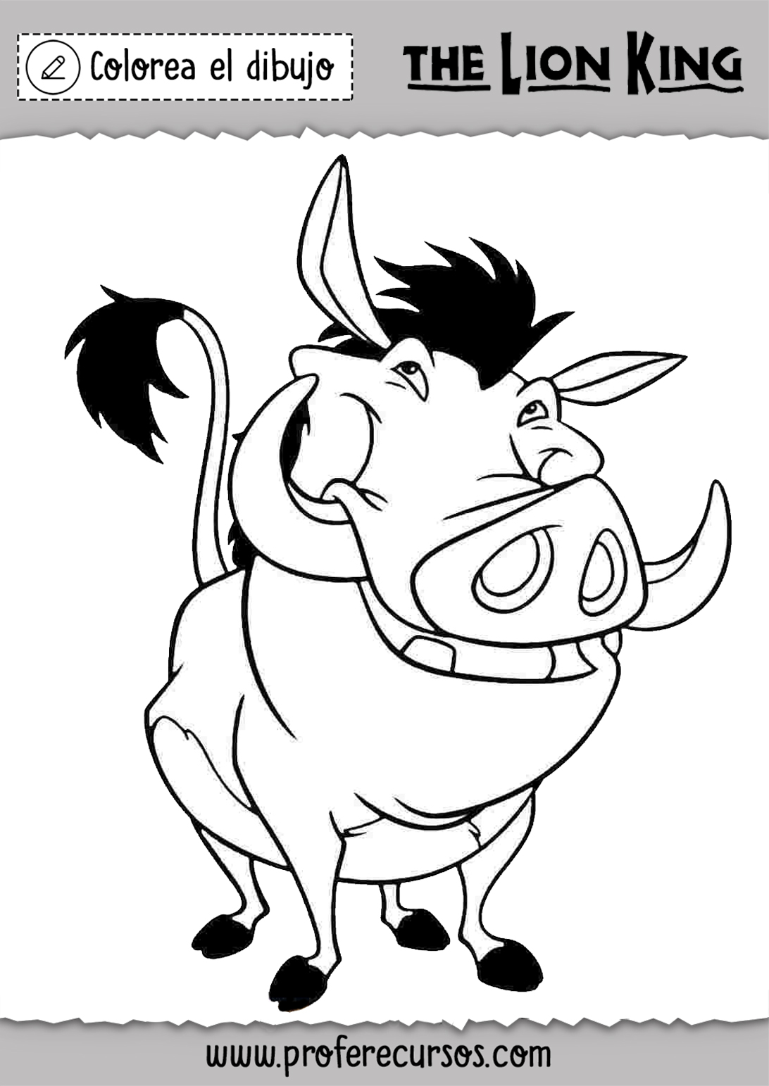 Dibujos de Pumba para Colorear