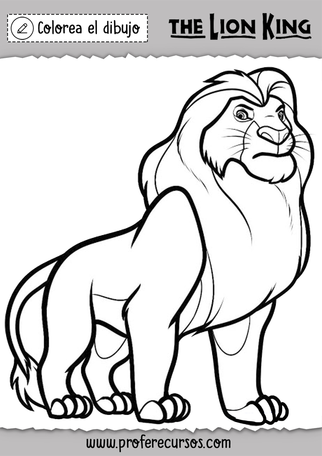 Dibujos de Simba Rey Leon para Colorear