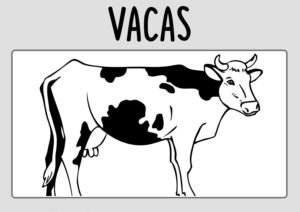 Dibujos de vacas de granja para colorear