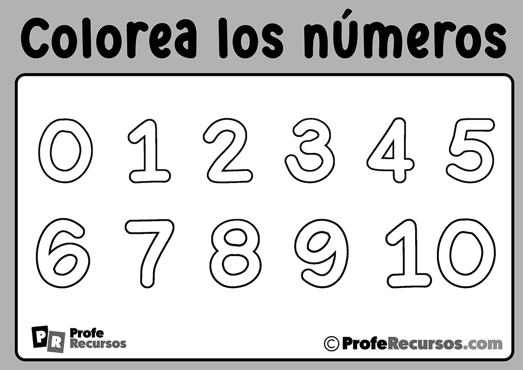 Dibujos de numeros para colorear